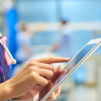 Nurse using a tablet